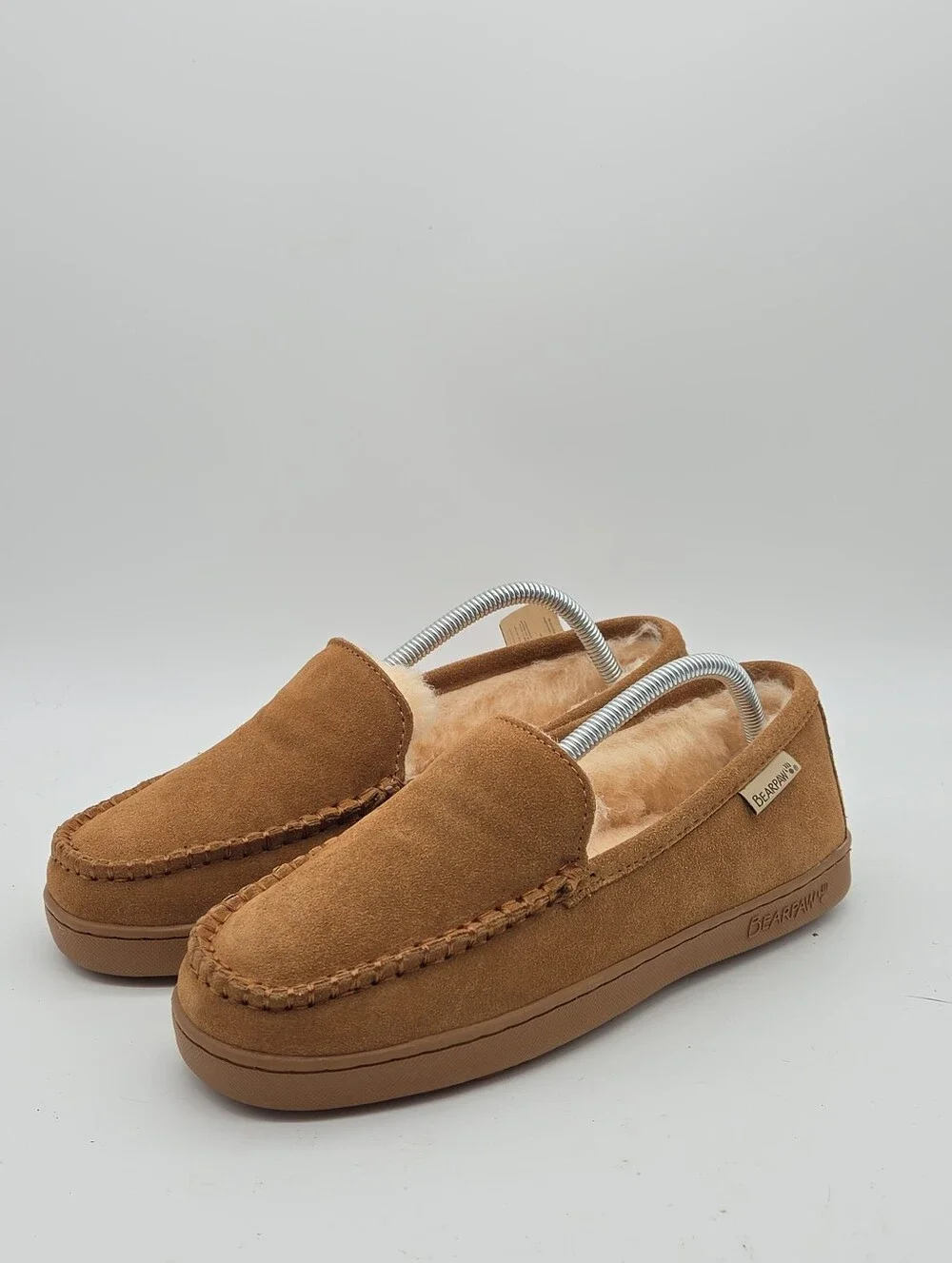 NWT Bearpaw Sheep Fur Lined Moccasin Brian Slippers Size Men's 8